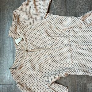 H&M Cream and Black Puff Sleeve A-Line Mini Dress